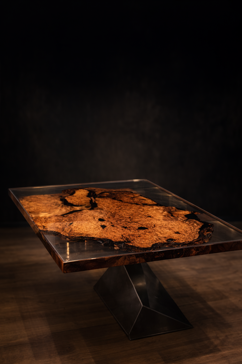 Couchtisch aus Platane & Epoxidharz