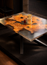 Couchtisch aus Olivenholz und Epoxidharz
