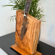 Magnetischer Messerblock aus massivem Olivenholz
