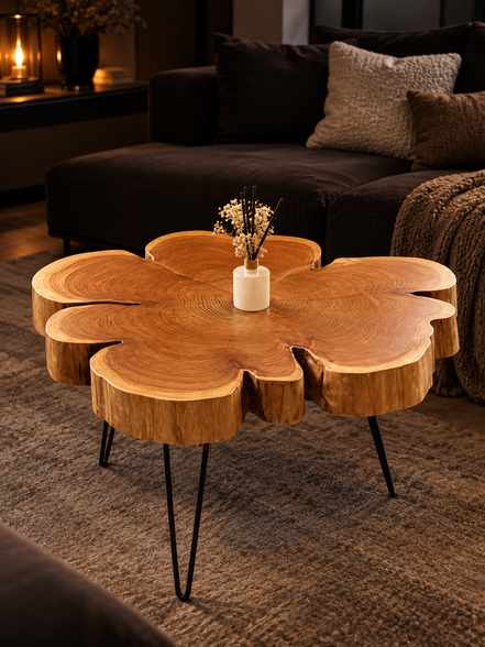 Couchtisch aus Mammutbaumscheibe