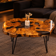 Couchtisch aus Olivenholz & Epoxidharz