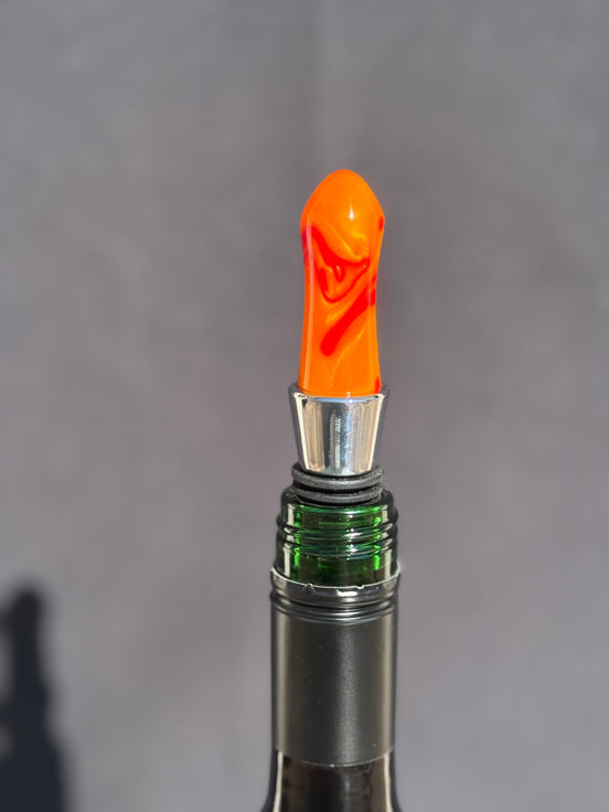 Flaschenverschluss aus Epoxidharz – Rot-Orange Edition