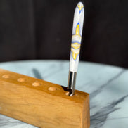 Flaschenöffner aus Epoxidharz - Blau-Gelb Edition