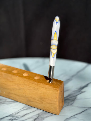 Flaschenöffner aus Epoxidharz - Blau-Gelb Edition