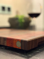 Hirnholzschneidebrett - Padouk, Buche und Schwarznuss