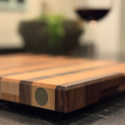 Hirnholzschneidebrett - Buche und Schwarznuss