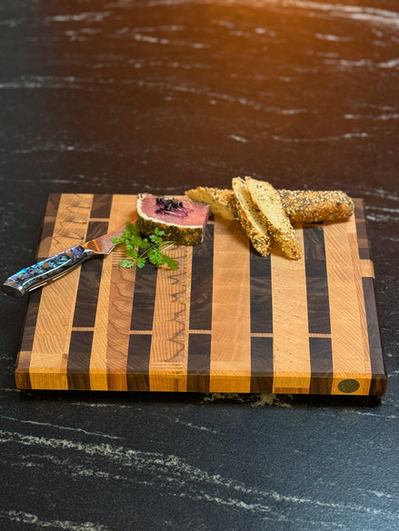 Hirnholzschneidebrett - Buche und Schwarznuss