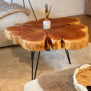 Couchtisch aus Mammutbaumscheibe