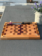 Hirnholz Schneidebrett Zebrano, Amaranth, Pearlholz und Buche