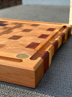 Hirnholz Schneidebrett Zebrano, Amaranth, Pearlholz und Buche