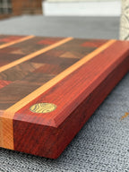 Hirnholz Schneidebrett Buche, Padouk & Schwarznuss